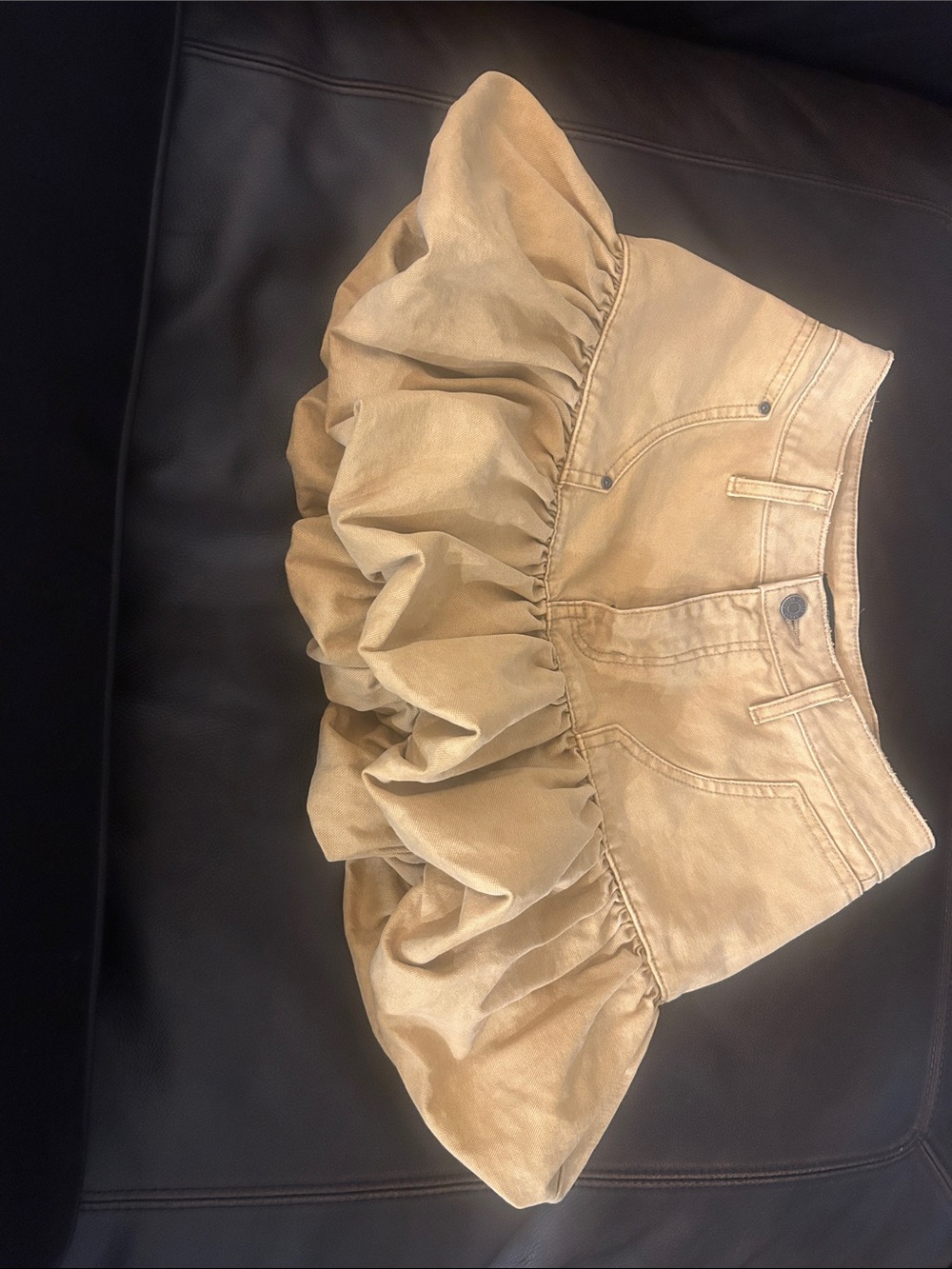 AFRM bubble skirt in beige khaki - Picture 2 of 5